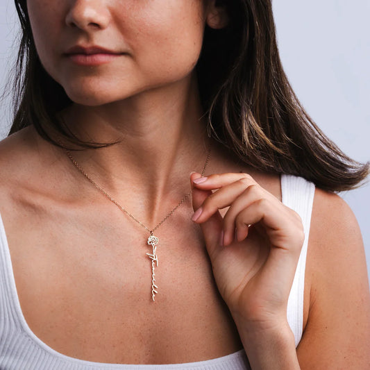 Εξατομικευμένο κολιέ με ανθολογία γέννησης και όνομα